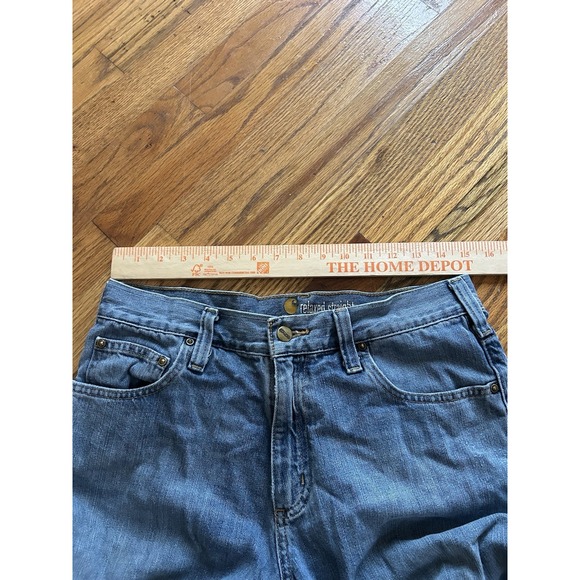 Carhartt Mens Relaxed Fit Blue Jeans Size 31x34 B320-990 Denim Straight Workwear - Picture 5 of 9